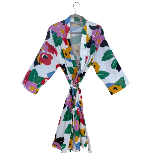 Show Me Your Mumu Floral Print Robe OSFA+ Colorful Flower Open Front Kimono - Picture 1 of 7